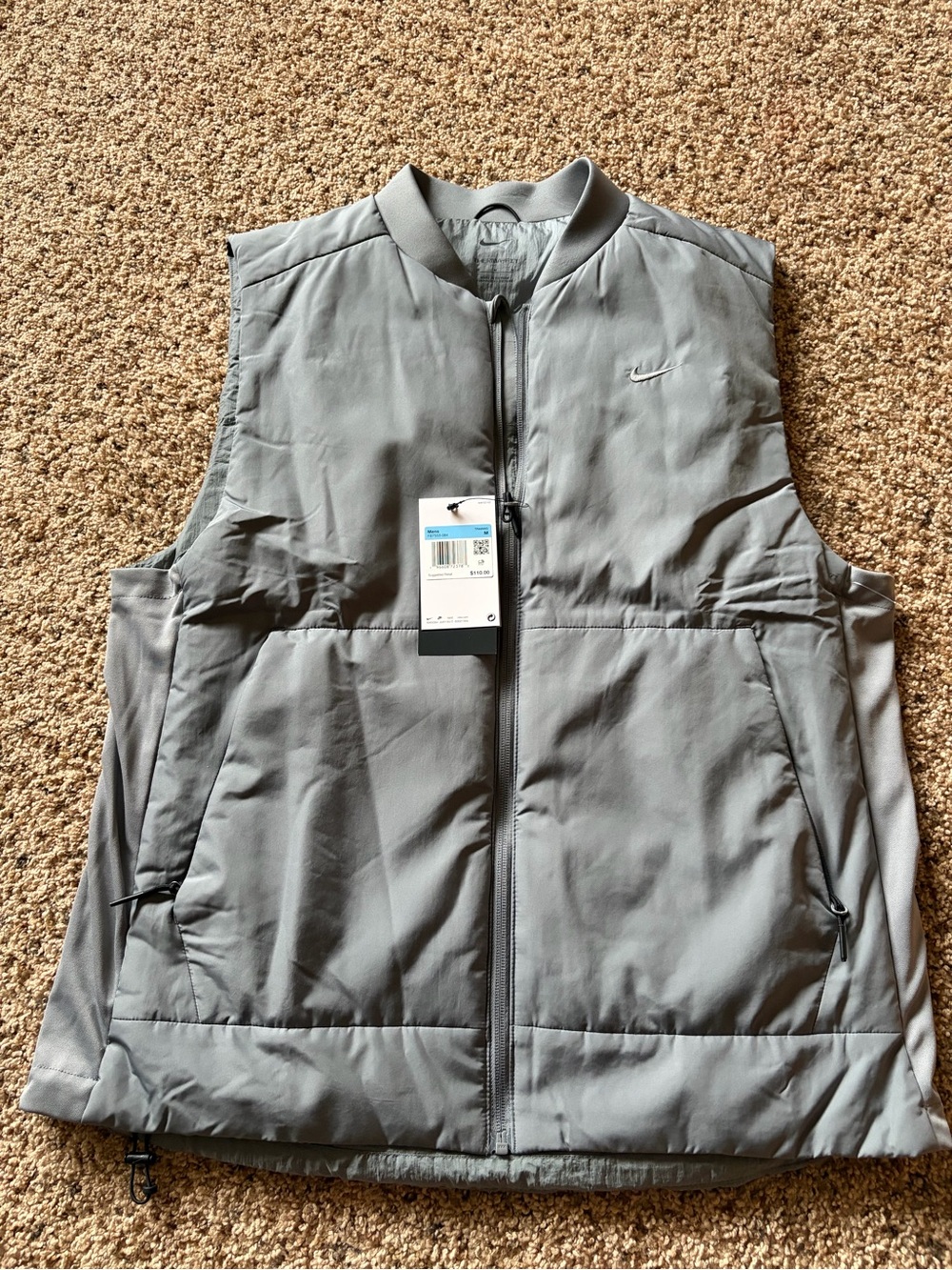 Nike Men’s Light Gray Quilted Vest
